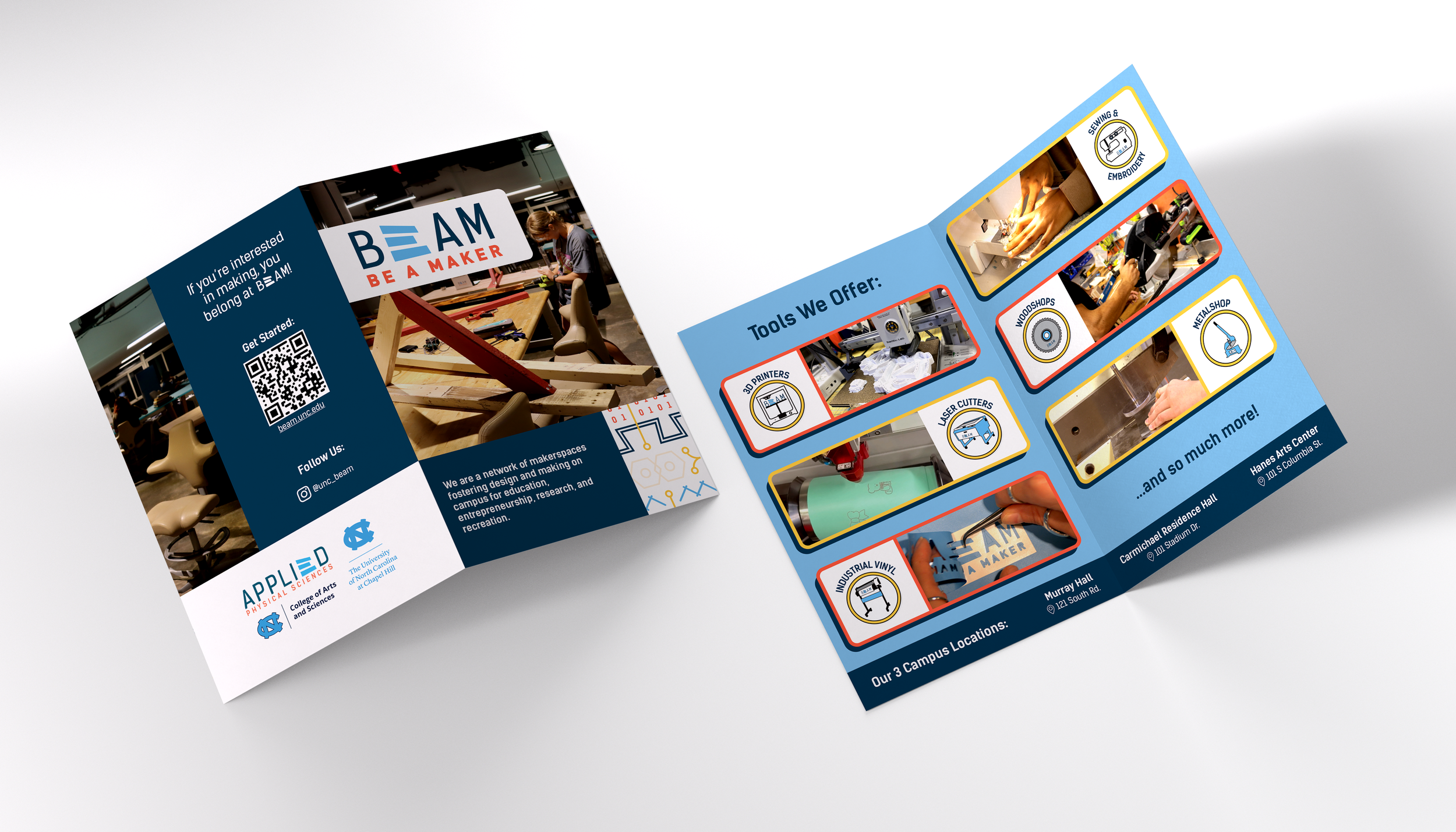 Full spread mockup of brochure.