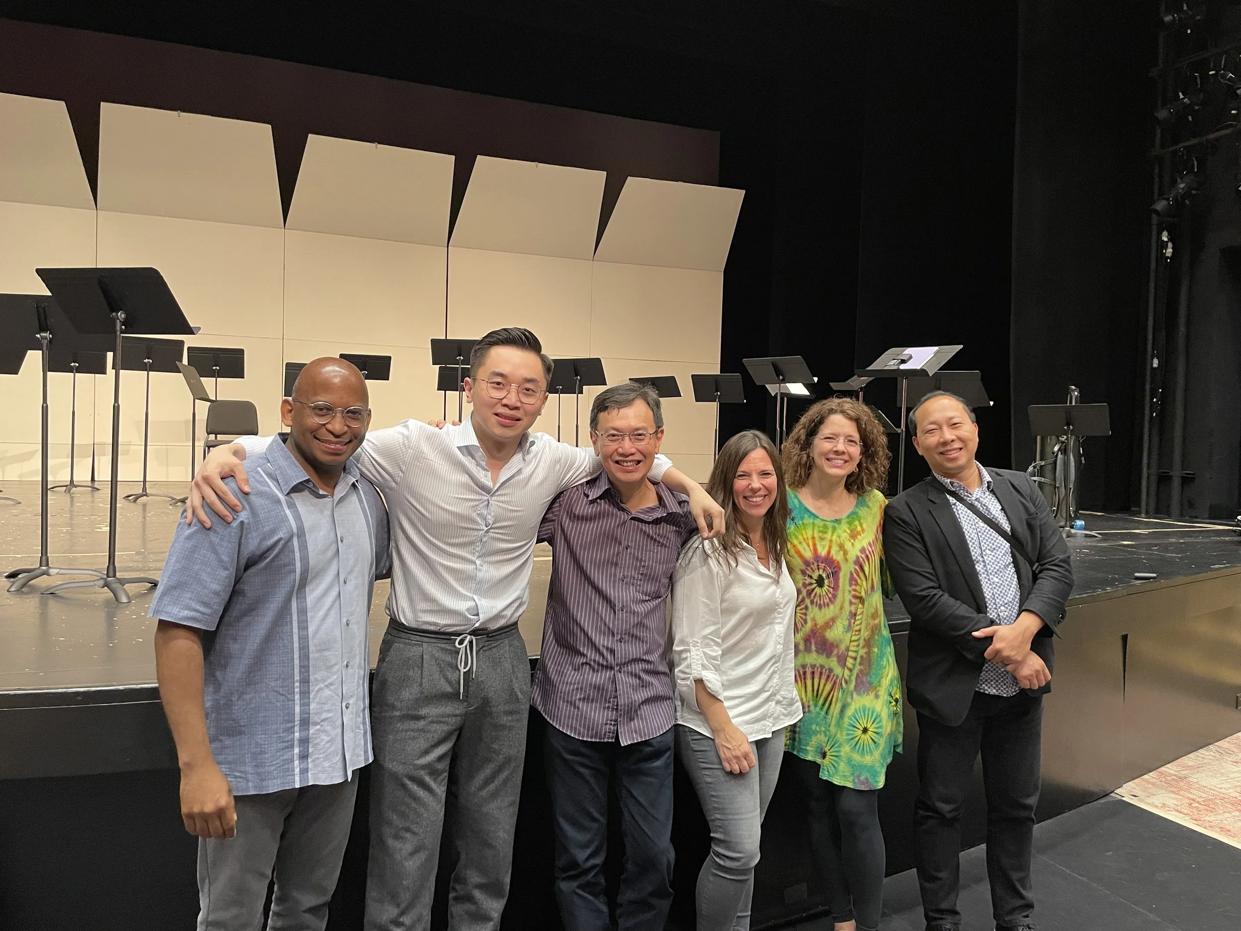 Pictured with the faculty of the 2022 American Saxophone Academy: Otis Murphy, Chien-Kwan Lin, Connie Frigo, Carrie Koffman, and Kenneth Tse.