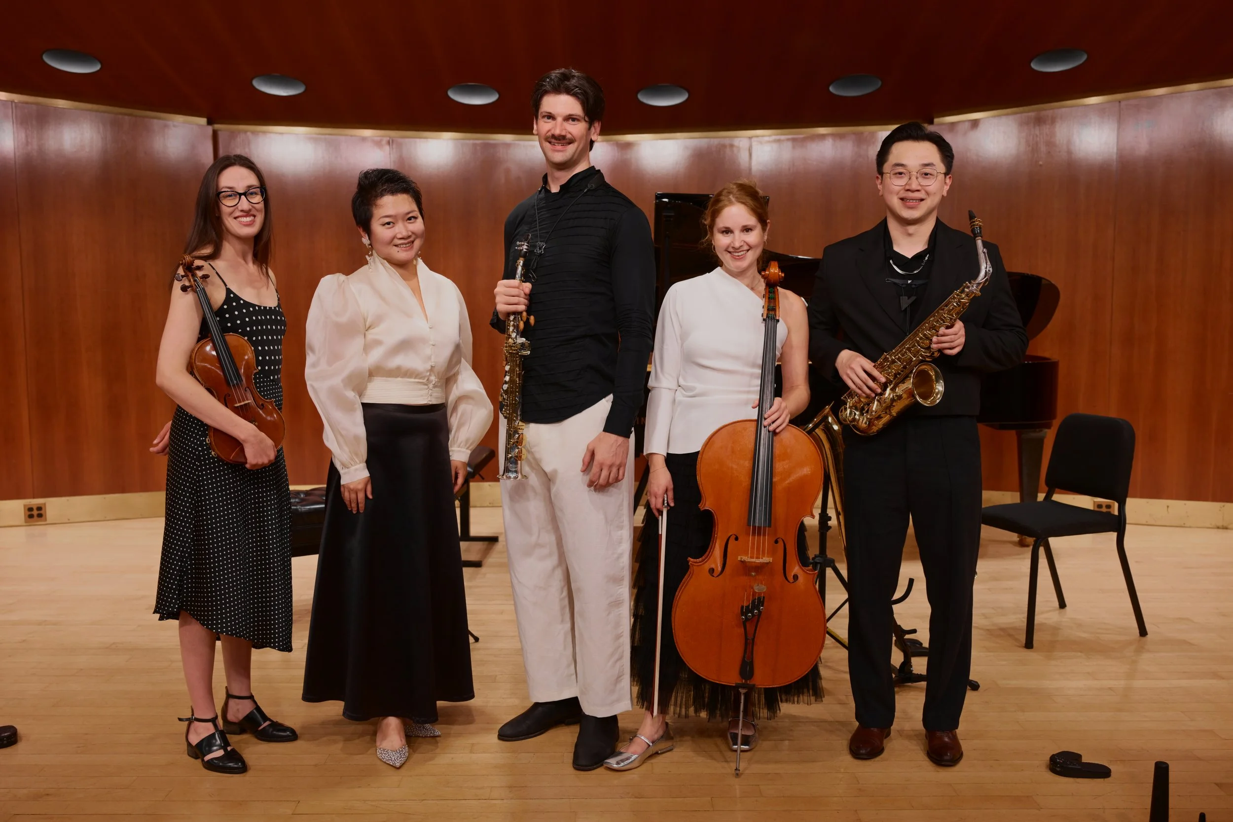 Telos Consort pre-concert photo at The Juilliard School, Imani festival. 