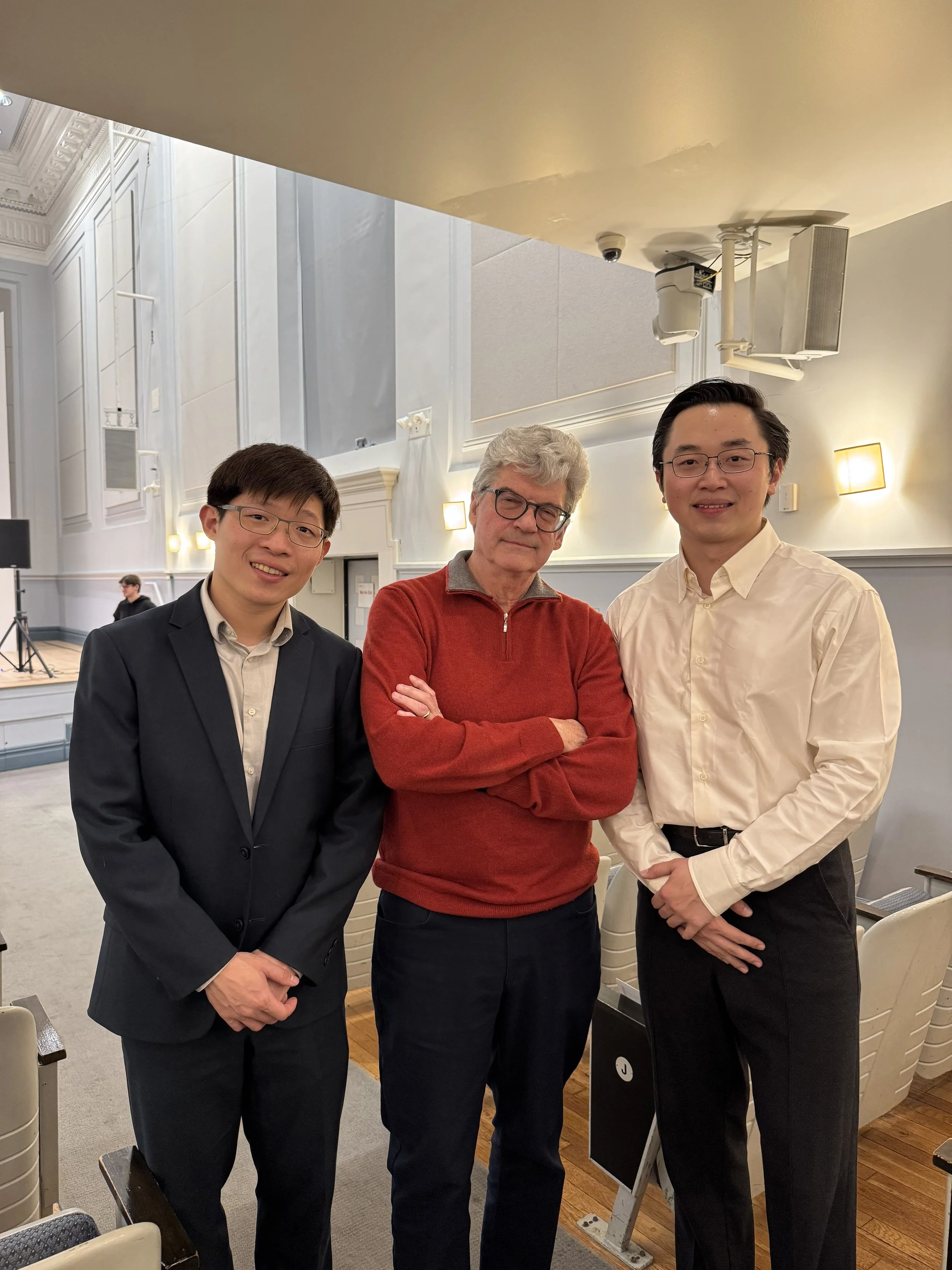 Premiered "Gershwiniana " in Greenfield Hall at Manhattan School of Music. 

Po-Wei Ger (Pianist, Left)  J. Mark Stambaugh (Composer, Middle) Zhongyang Ling (Saxophonist, Right)