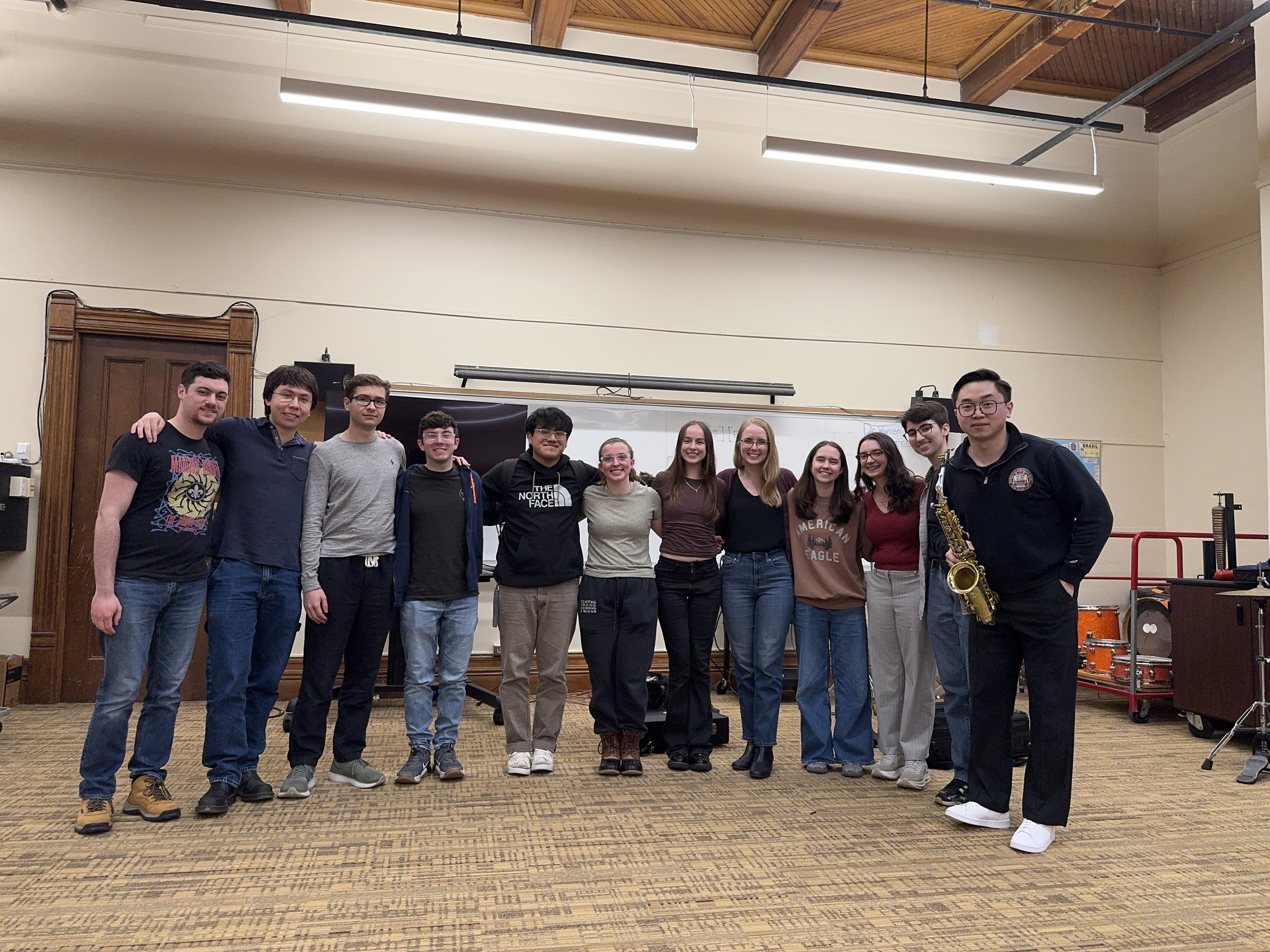 Pictured with the Syracuse University Setnor School of Music Saxophone Studio and Dr. Anne Kunkle following a masterclass visit.