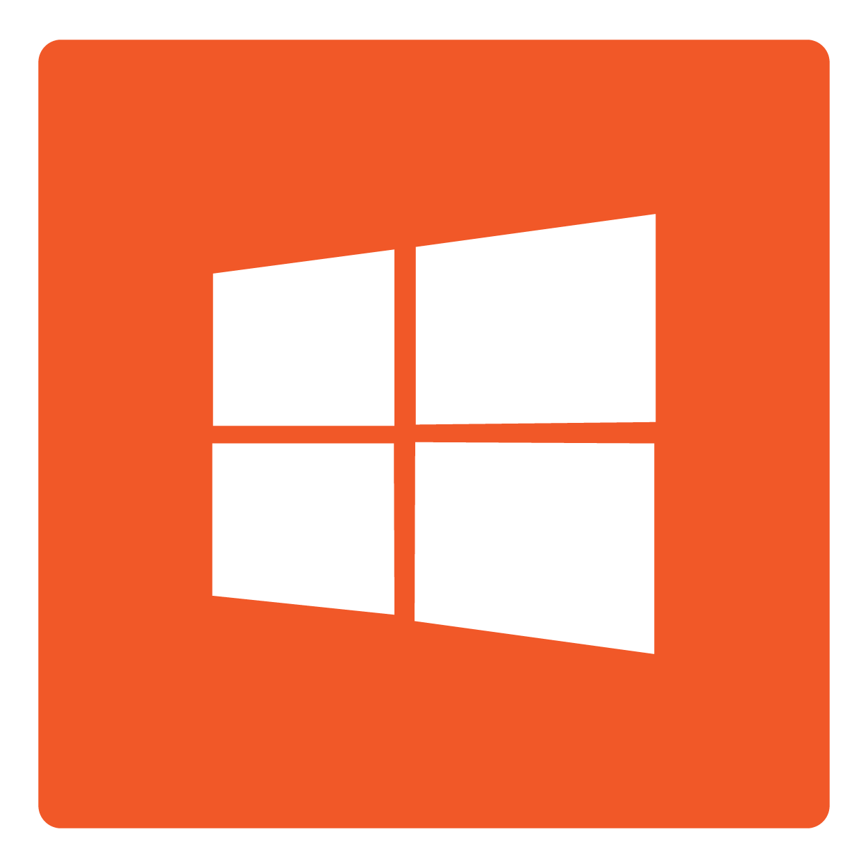 Orange background with white Windows logo in the center.