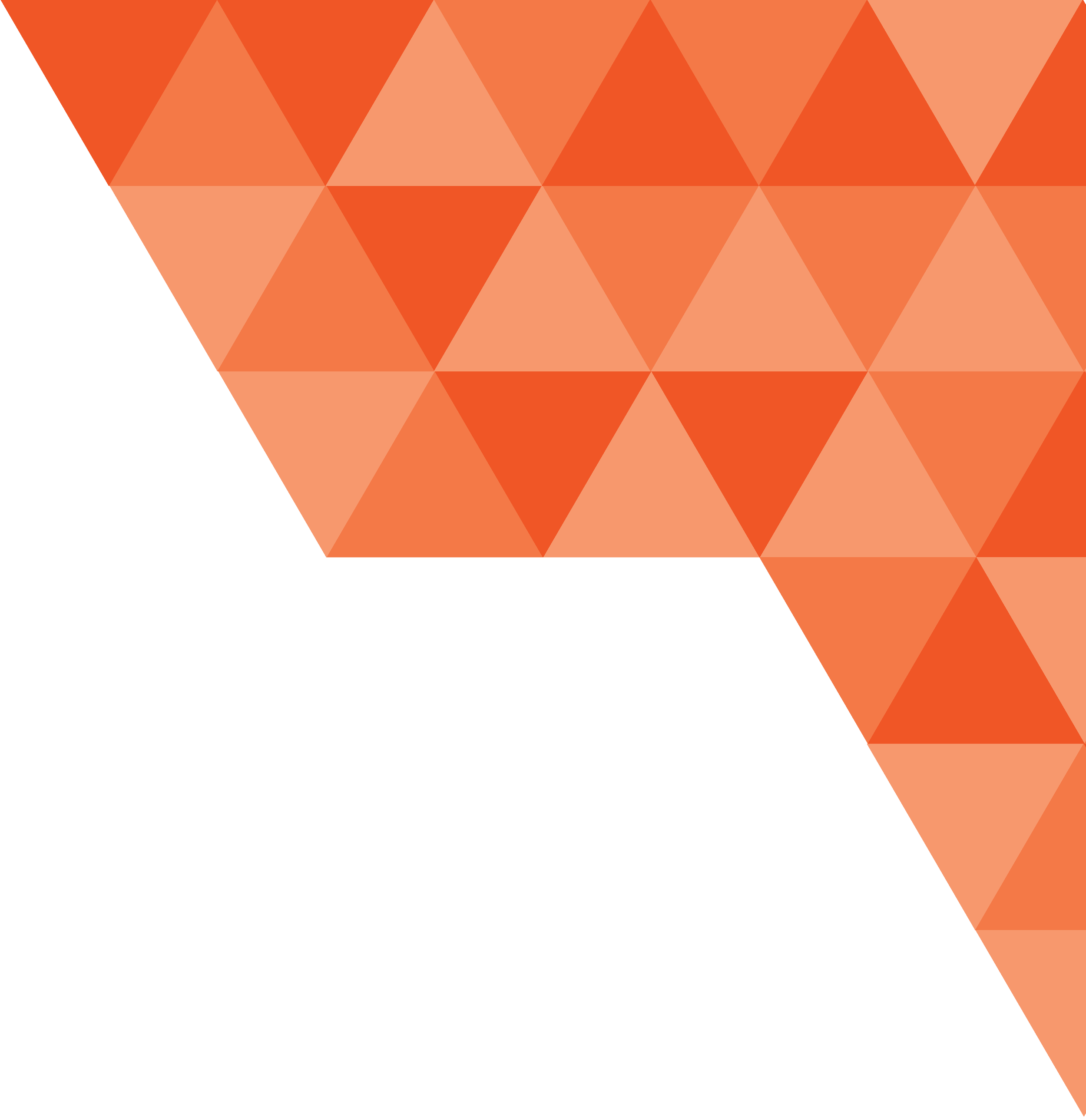 A pattern of orange, red, and peach-colored triangles arranged in a geometric design.