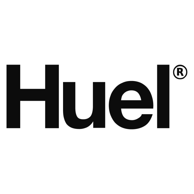 The word 'Huel' written in large black text on a white background.