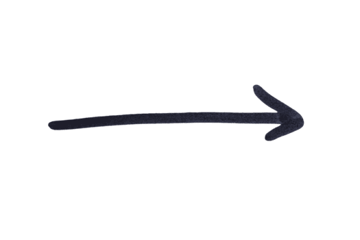 Black arrow pointing to the right on a white background.