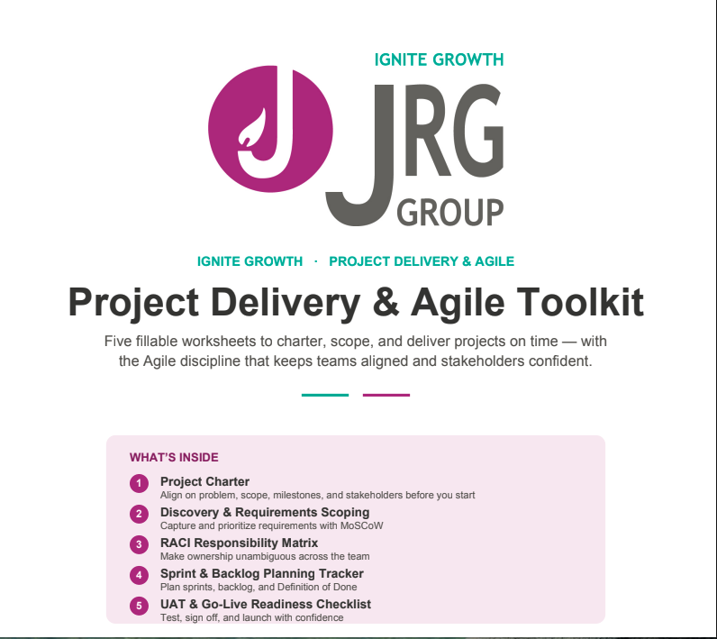 The JRG Group Project and Agile Delivery Toolkit
