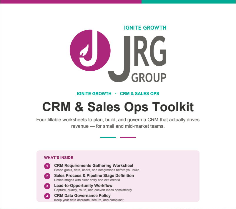 The JRG Group CRM and Sales Ops Toolkit