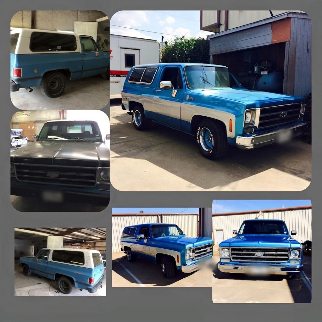 Chevy K5 Blazer Revival
Two-tone blue & white restoration — frame-up paint and body work.
