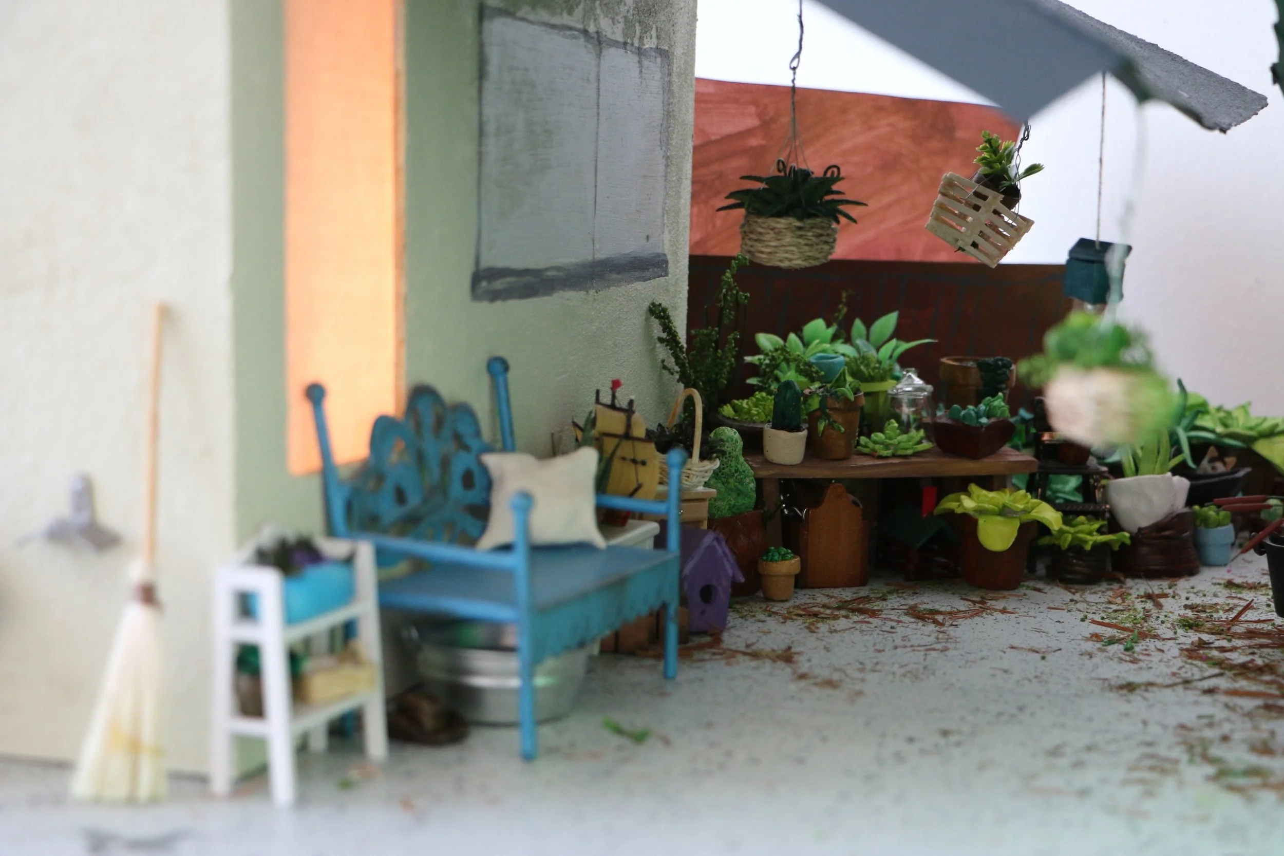 Mixed media miniature sculpture created by Sarah Heyward, artist from the Bay area, currently based in New Mexico.