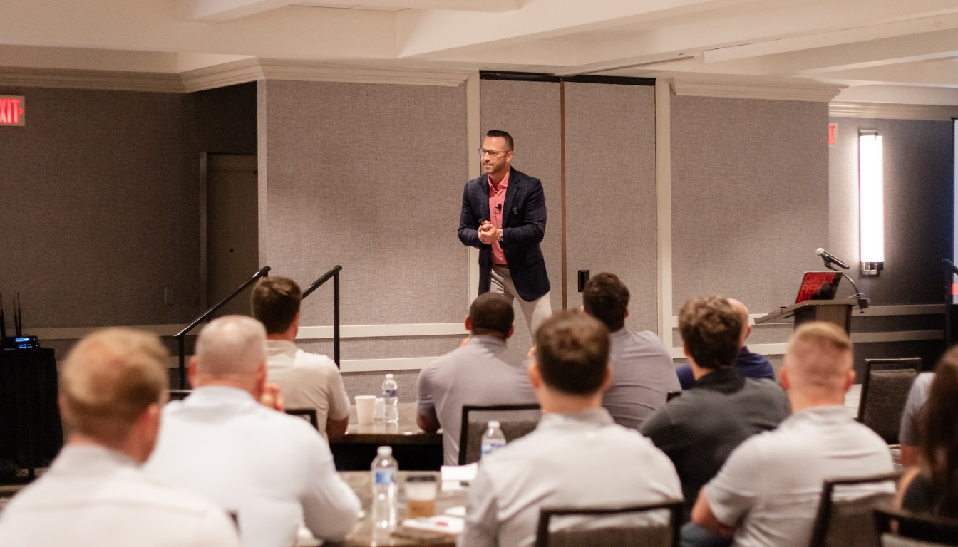 Jake Thompson keynoting medical device sales conference