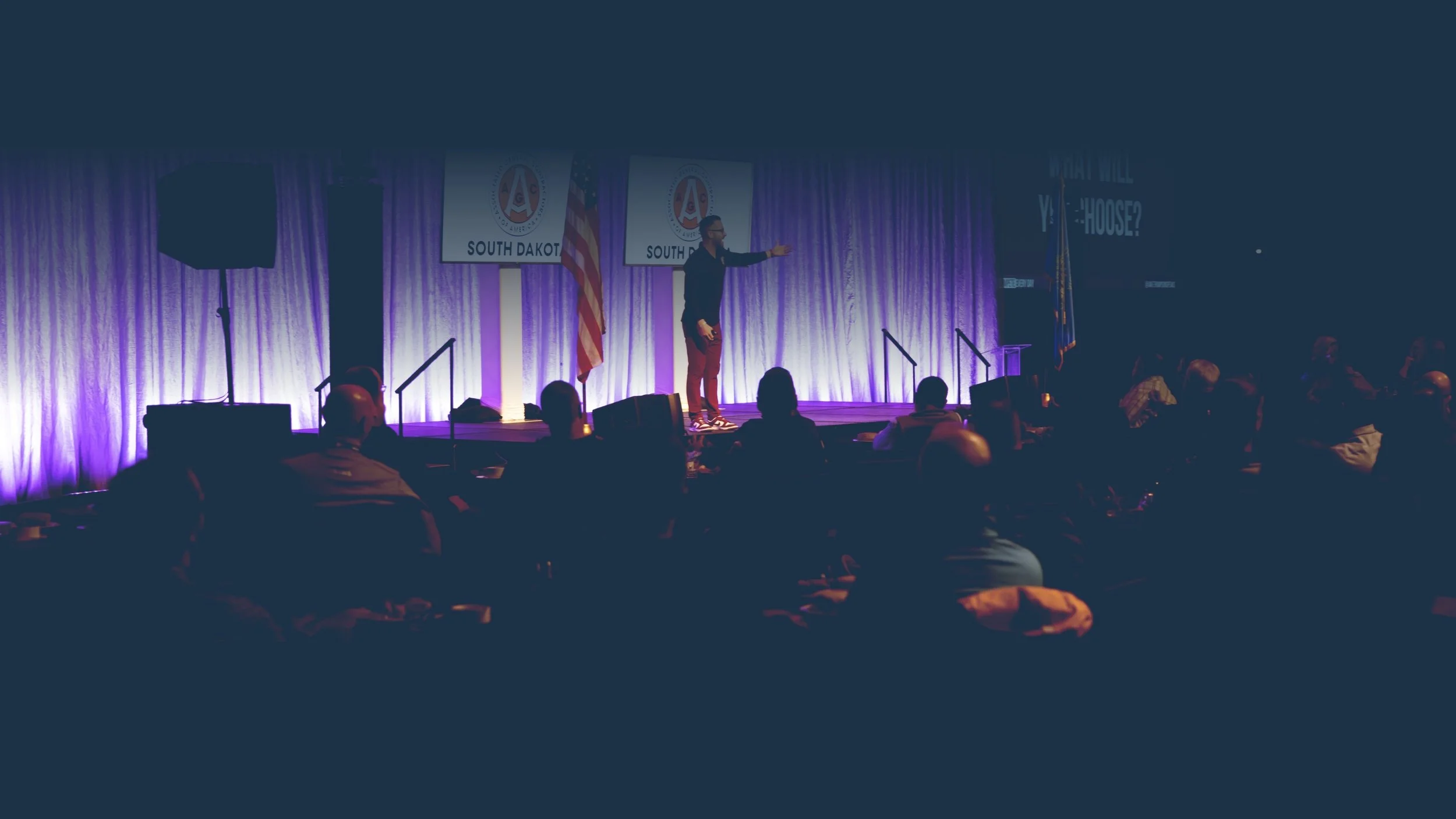 Jake Thompson keynoting a construction conference