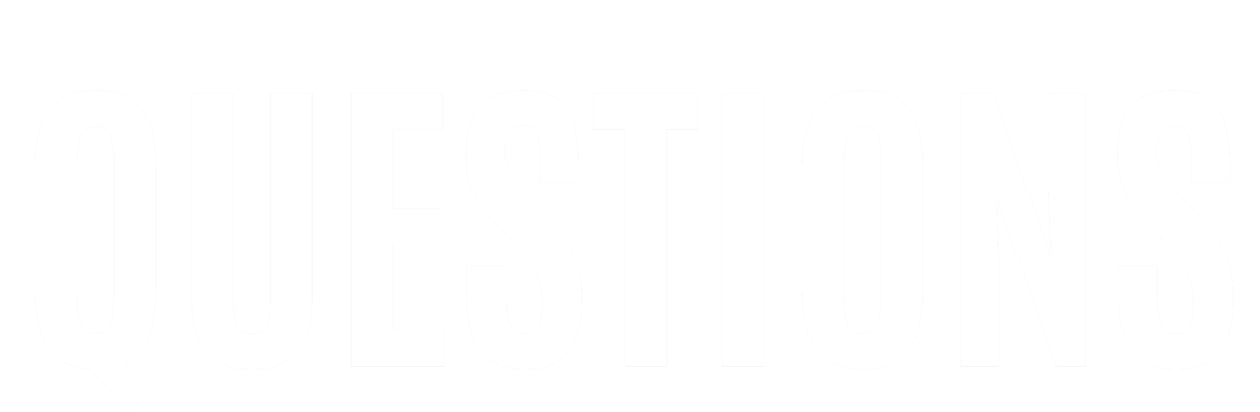 Black background with the word 'QUESTIONS' in large, white, capital letters.