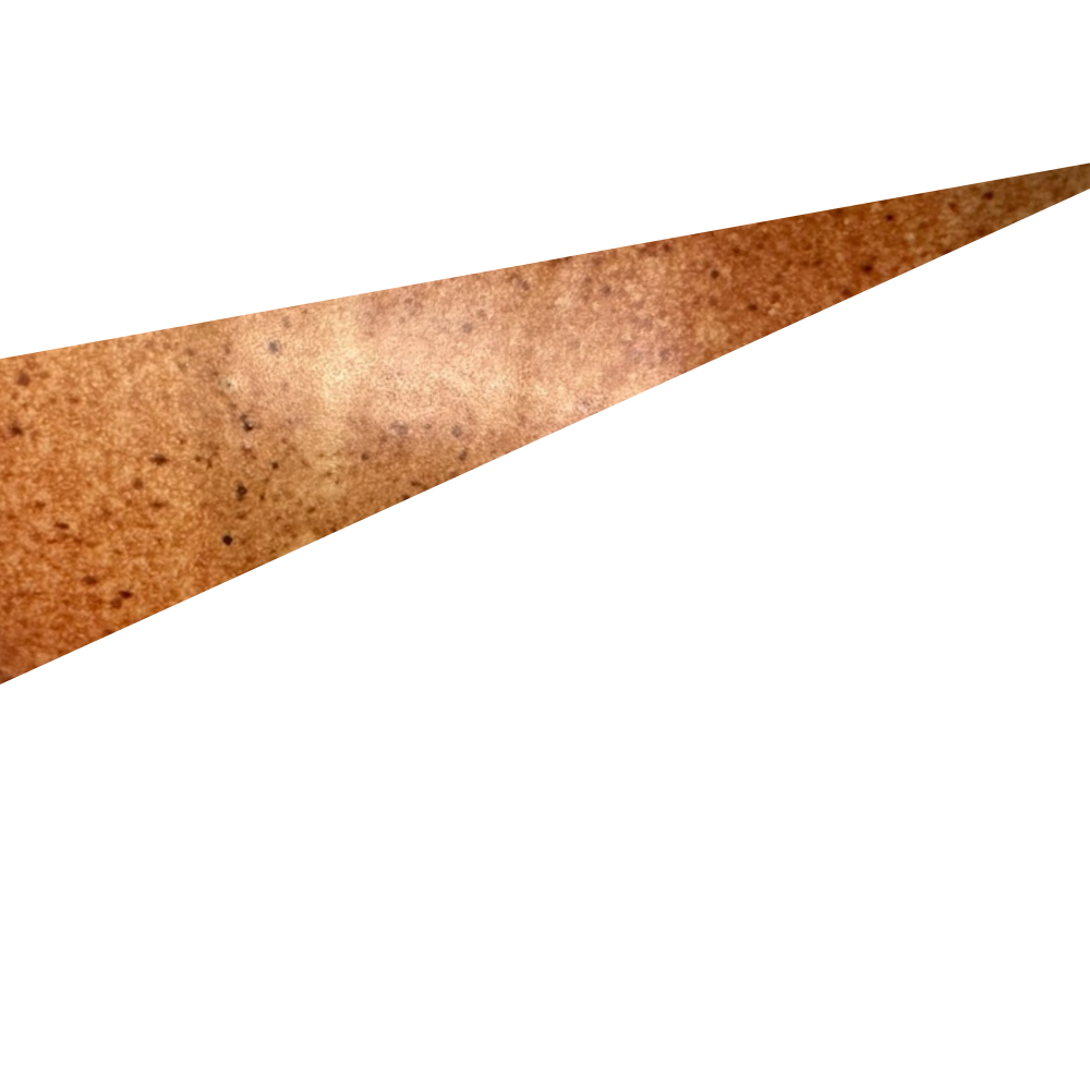 Close-up view of a ceramic plate, in the shape of  triangle.