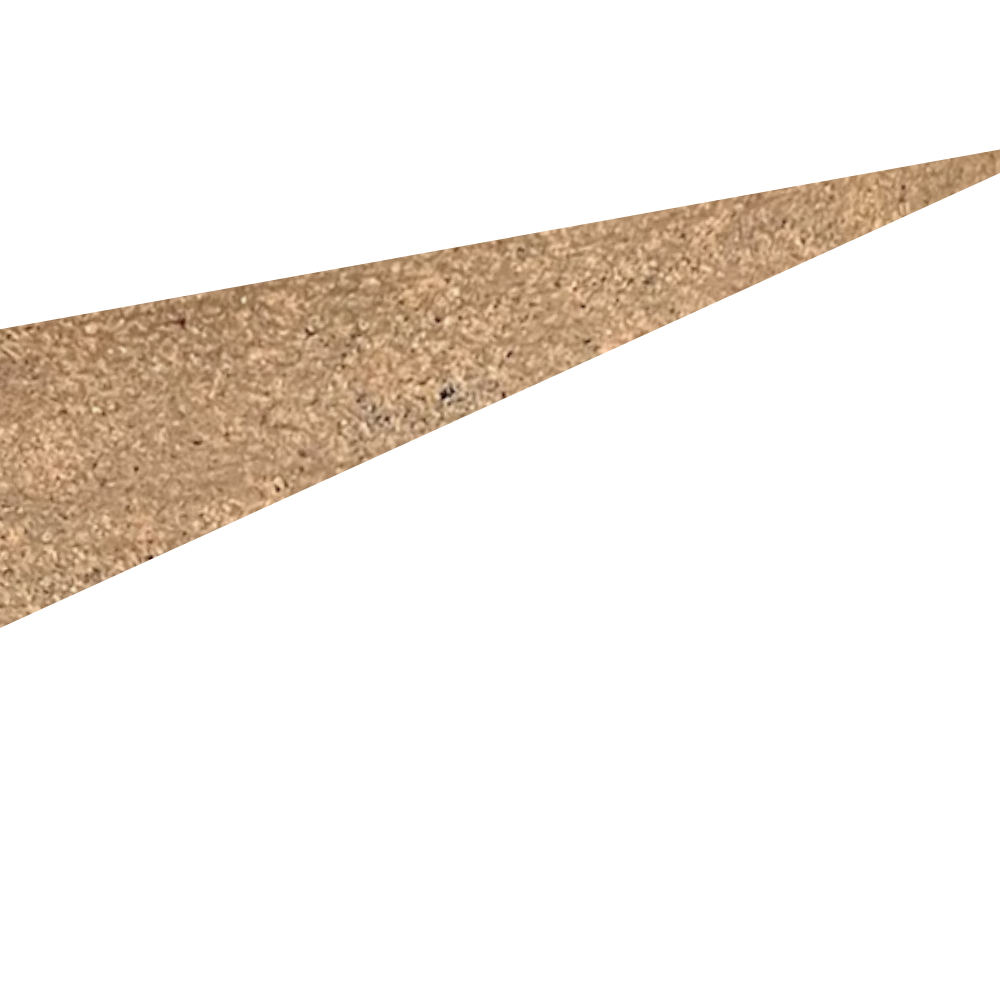Close-up view of a ceramic plate, in the shape of  triangle.