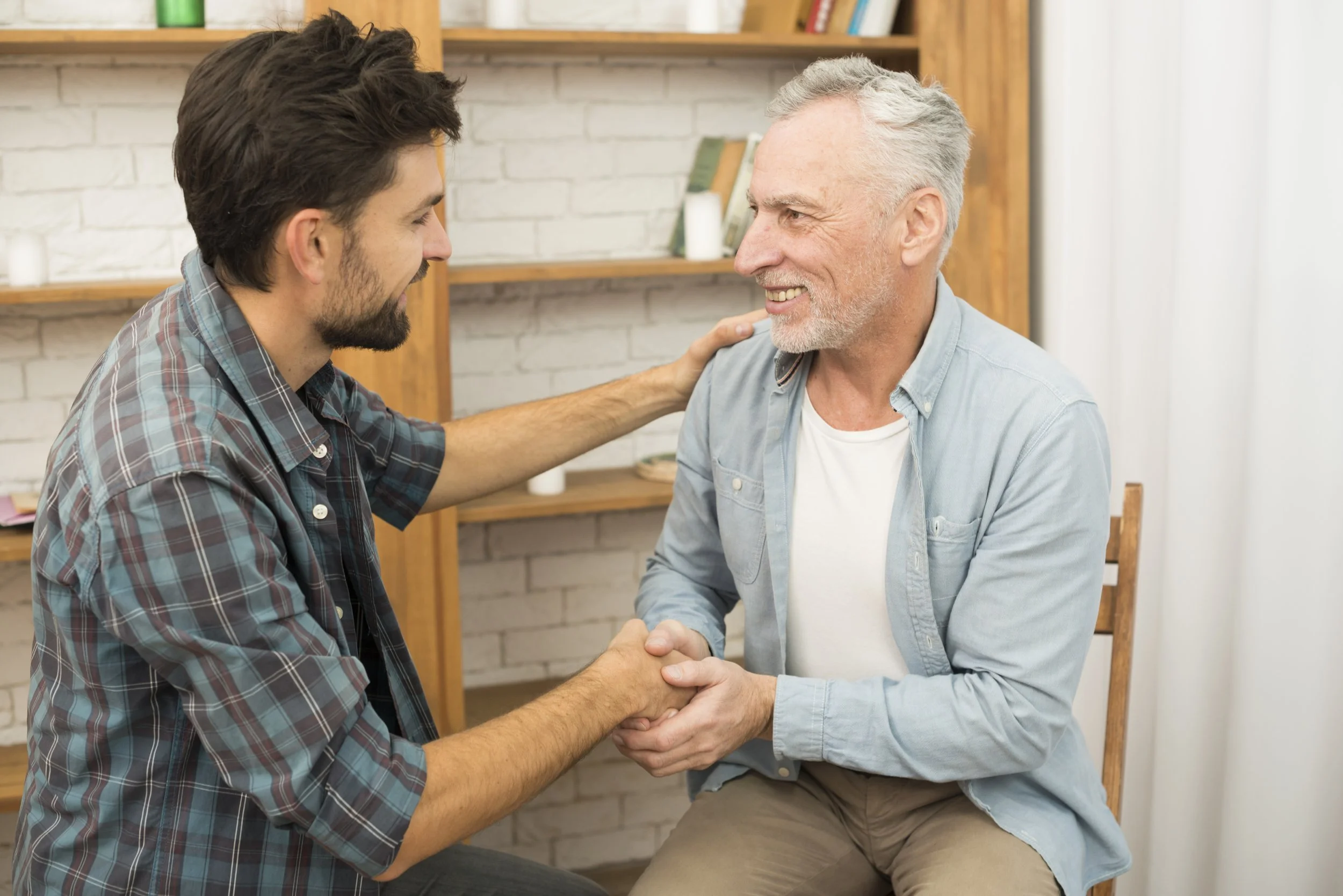 an older adult interacting with a trusted local support person
