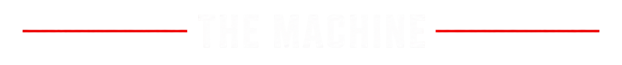 The Machine logo in large white text with red and yellow horizontal accent lines on a black background