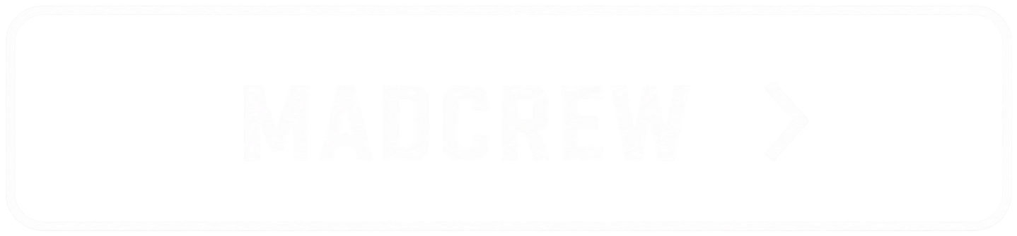 Black rounded-rectangle banner with bold white “MADREW” text and a right-pointing chevron
