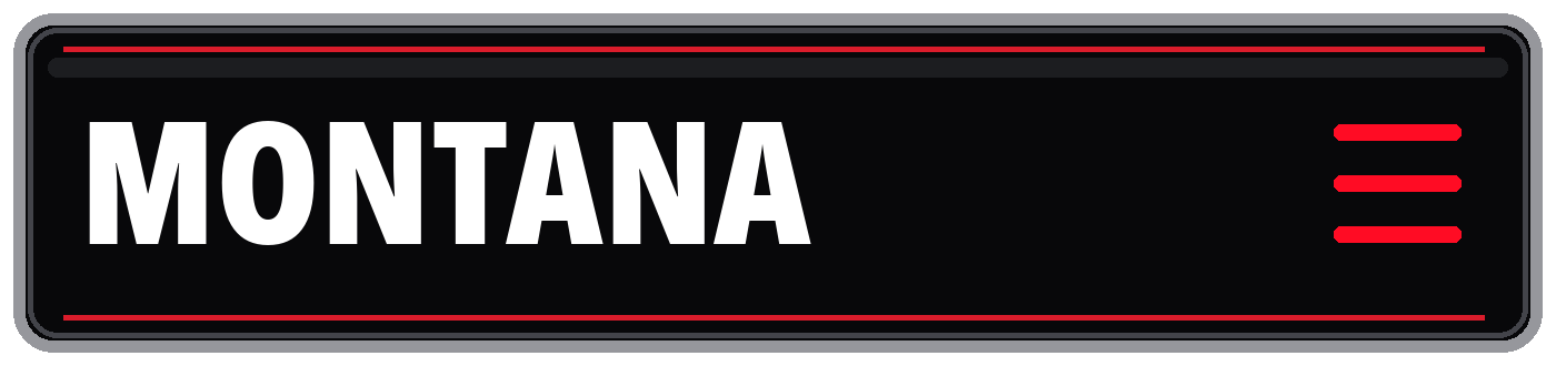 Black and gray banner with bold white “MONTANA” text and red accent lines