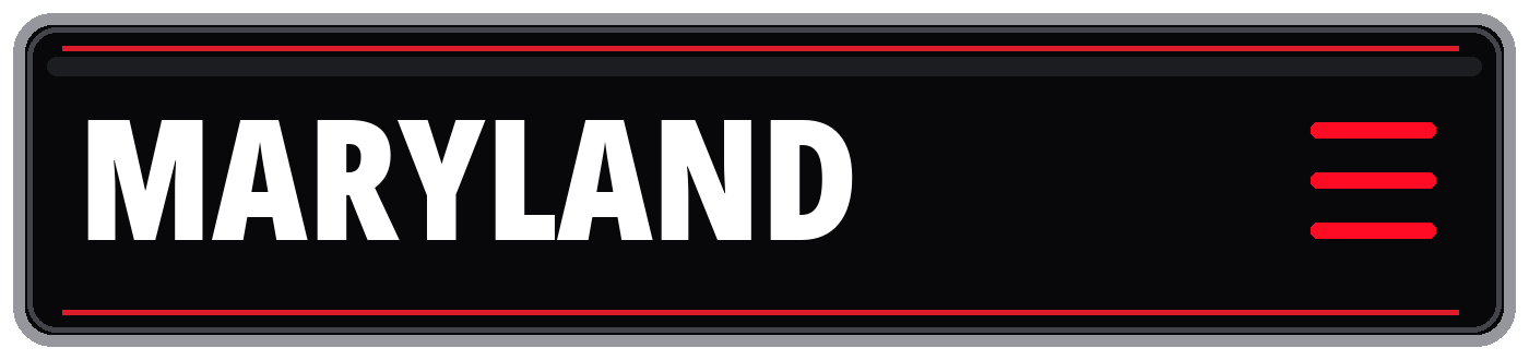 Black Maryland graphic with bold white text and red accent lines