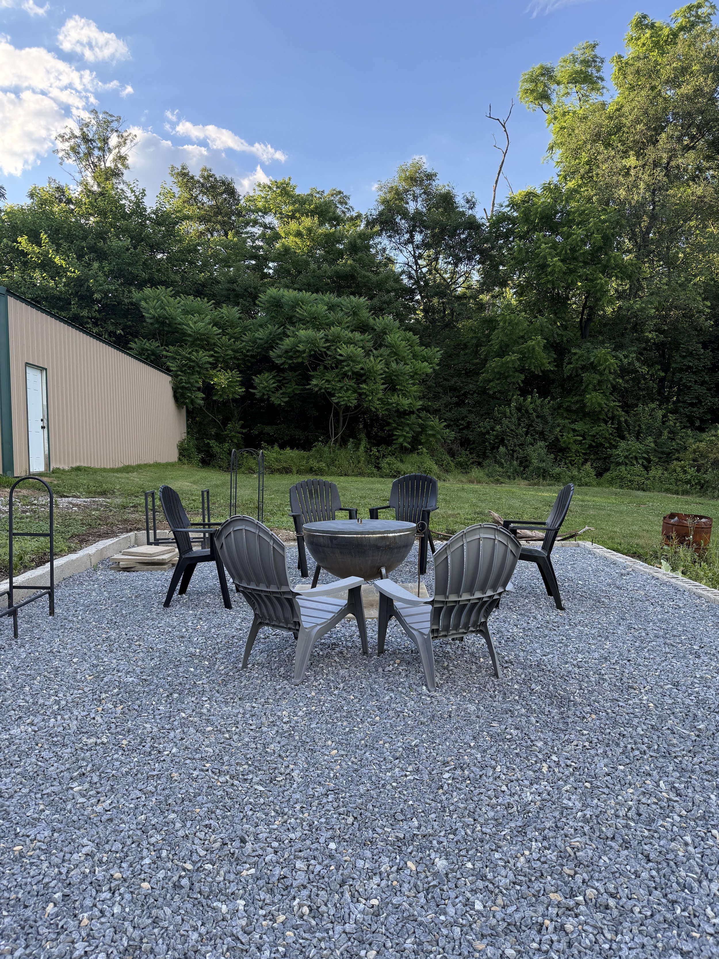 fire pit is amazing way to unwind after a day of playing, cuddle close and enjoy the warmth of fire