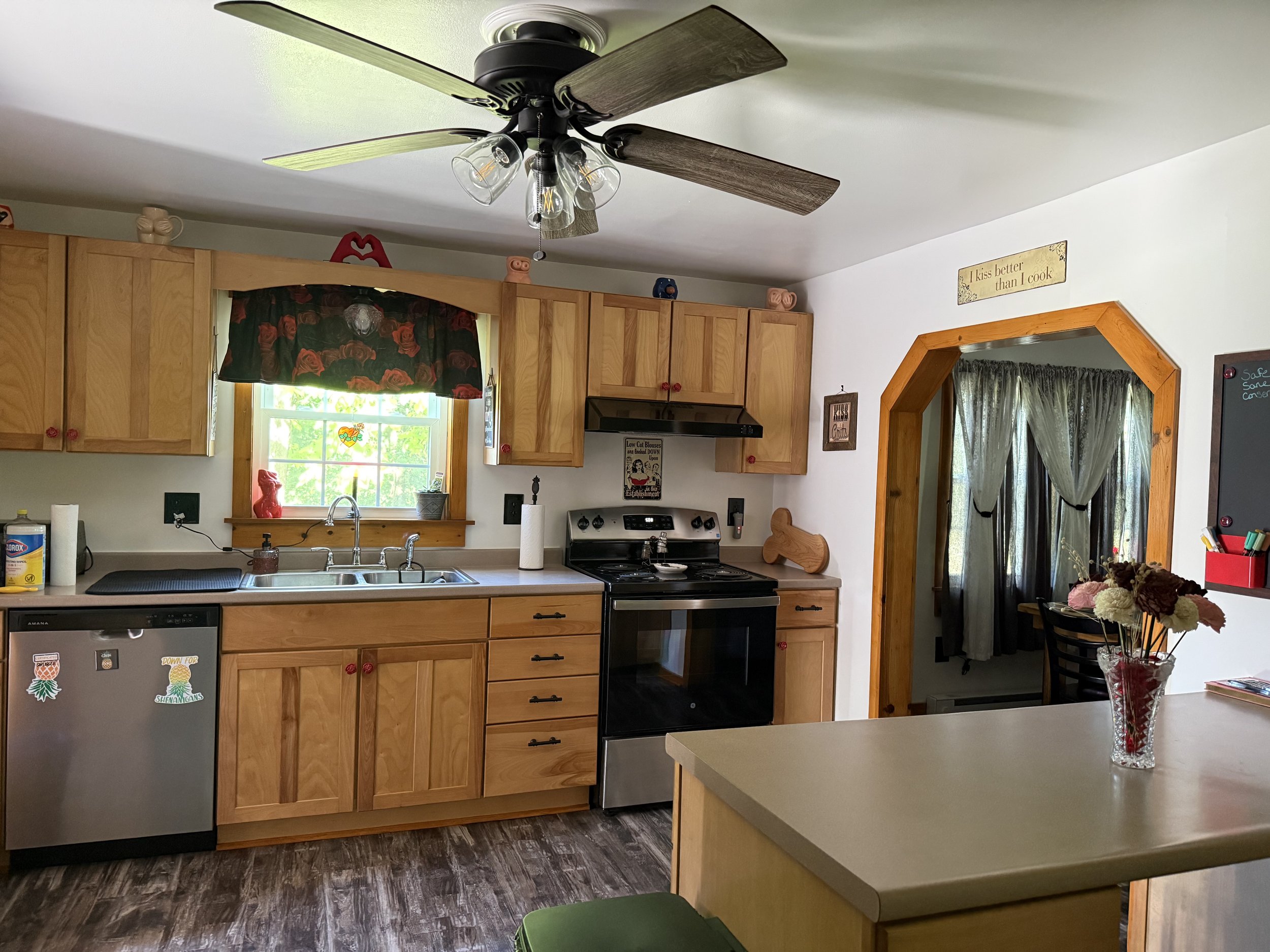 Full kitchen includes Stove, dishwasher and fridge. 