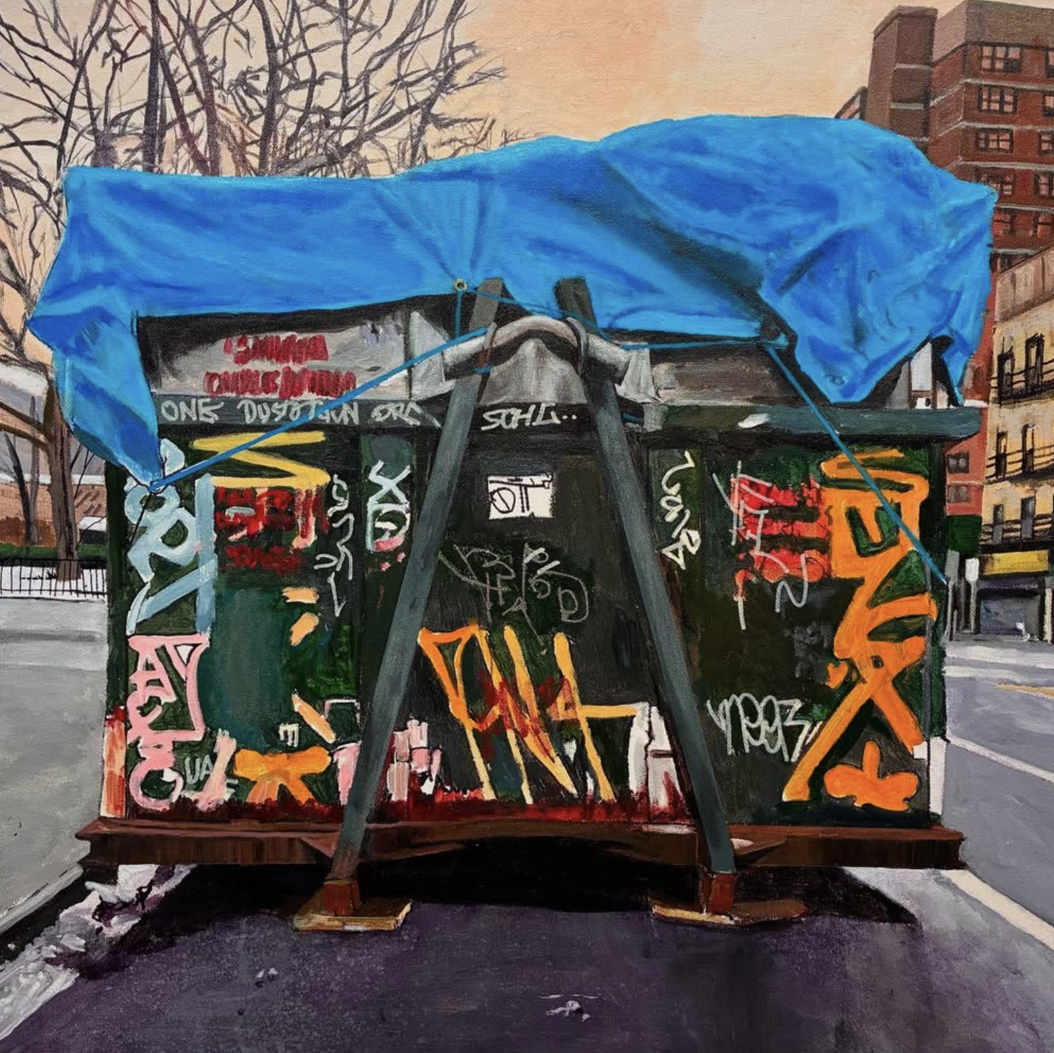 Grand St & Suffolk St, 2025
Acrylic on Canvas
24"X 24"                                    
60.96 cmX 60.96 cm