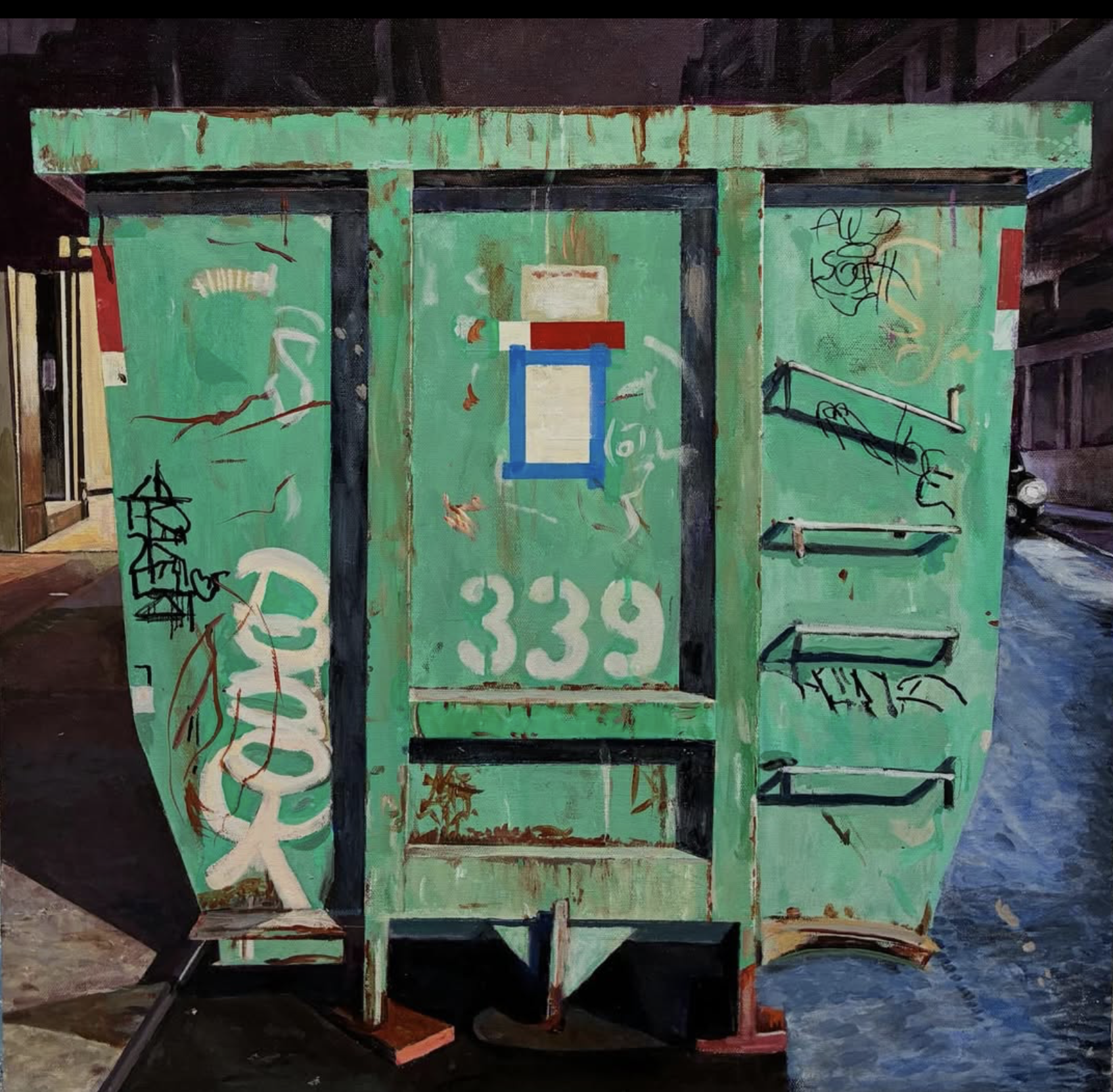 Ludlow St, 2022 
Acrylic on Canvas
24" x 24" 
60.96cm x 60.96cm
                                         