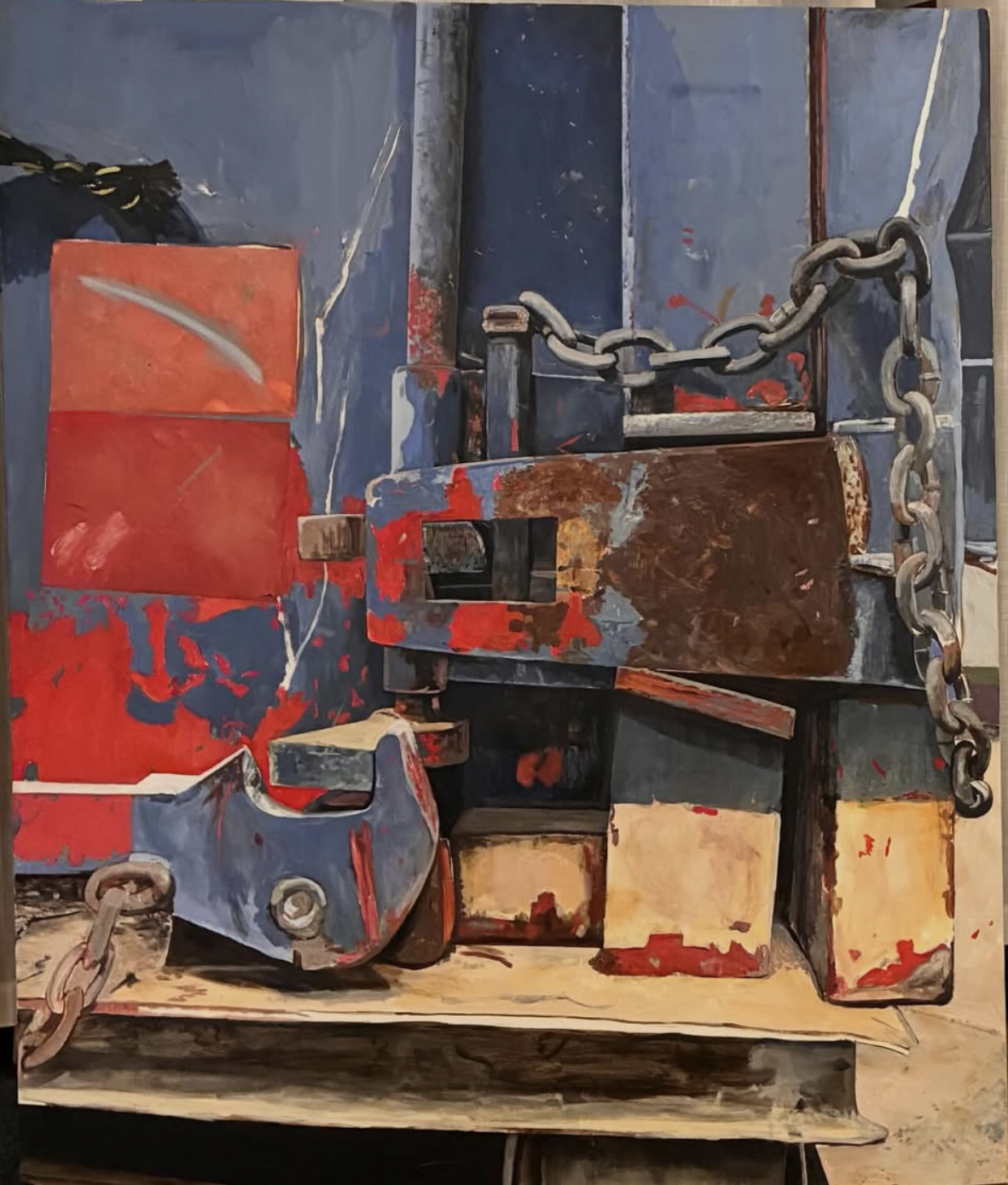 Chain & Lock, 2024
Acrylic on Canvas
50" x 40"
127cm x 101.6cm