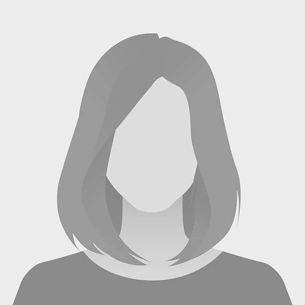 Digital illustration of a woman with shoulder-length hair, faceless, wearing a shirt.