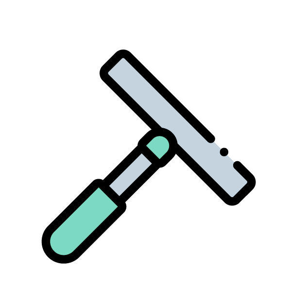 Illustration of a hammer and a saw crossed over each other.