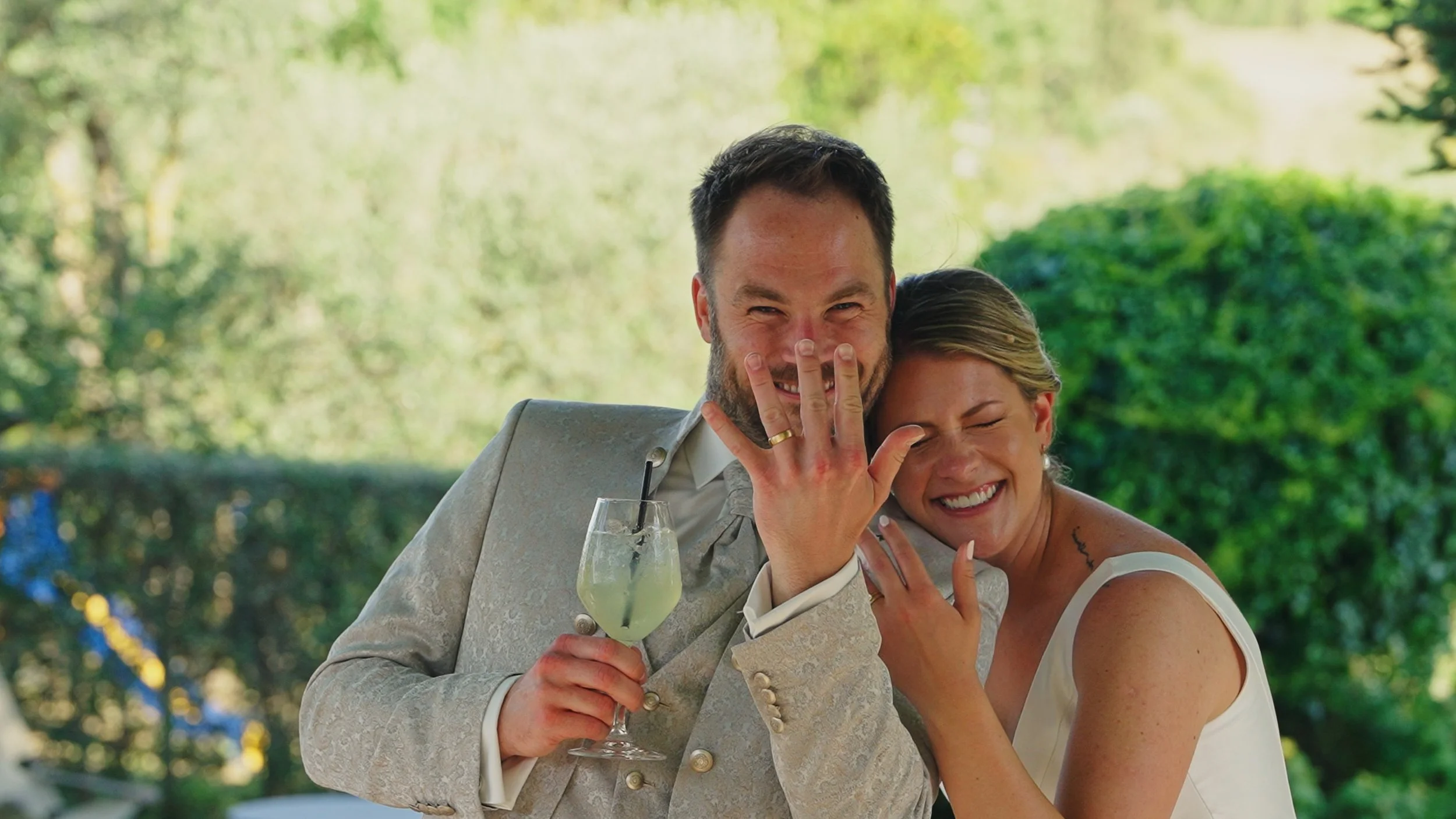Beautiful couple in our destination wedding in Italy , Tuscany.