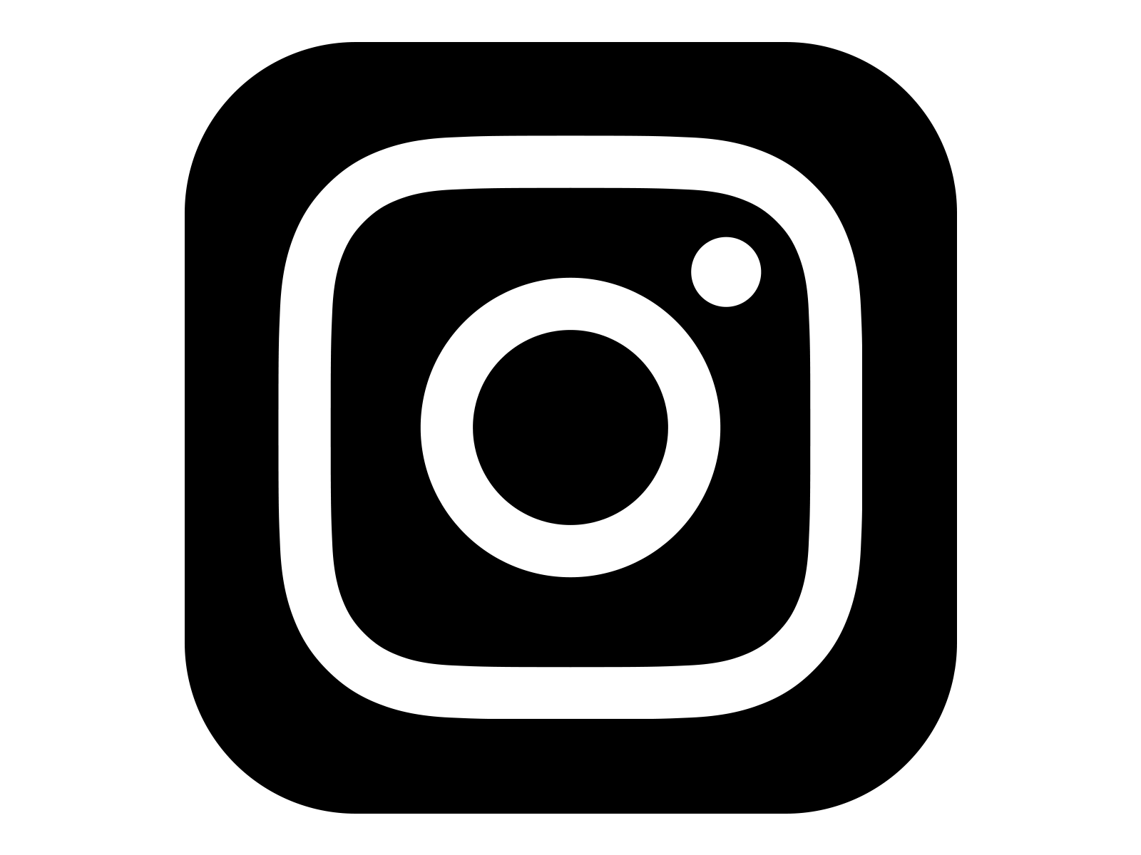 Instagram logo in white on black background