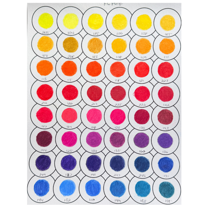  Colored pencil swatch created on 67 lb Neenah Exact Vellum Bristol during my Nix Mini 3 testing. This image shows how the paper performs when building my color library. 