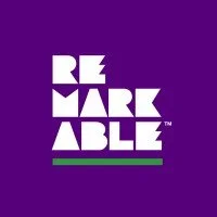 Purple background with the phrase 'REMARKABLE' in bold, white block letters, and a green underline.