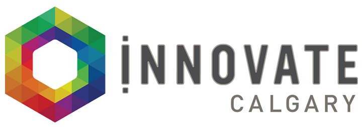 Logo for Innovate Calgary featuring a colorful geometric hexagon and text.