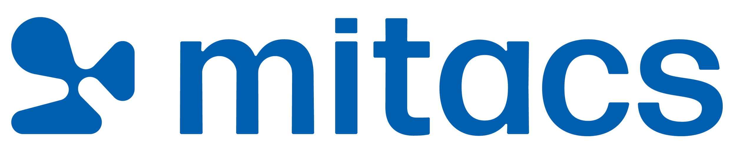 MITACS logo in blue with text and a stylized person sitting cross-legged