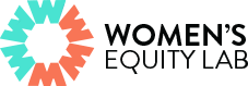 Women's Equity Lab logo with a stylized sunburst or flower design in teal and coral colors.