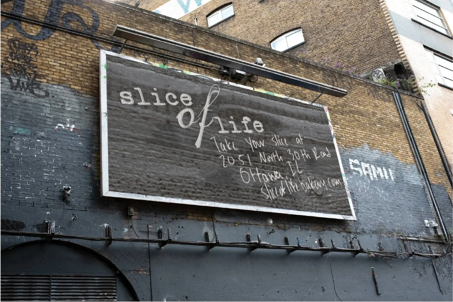 Slice of Life billboard mockup. Done in Photoshop.