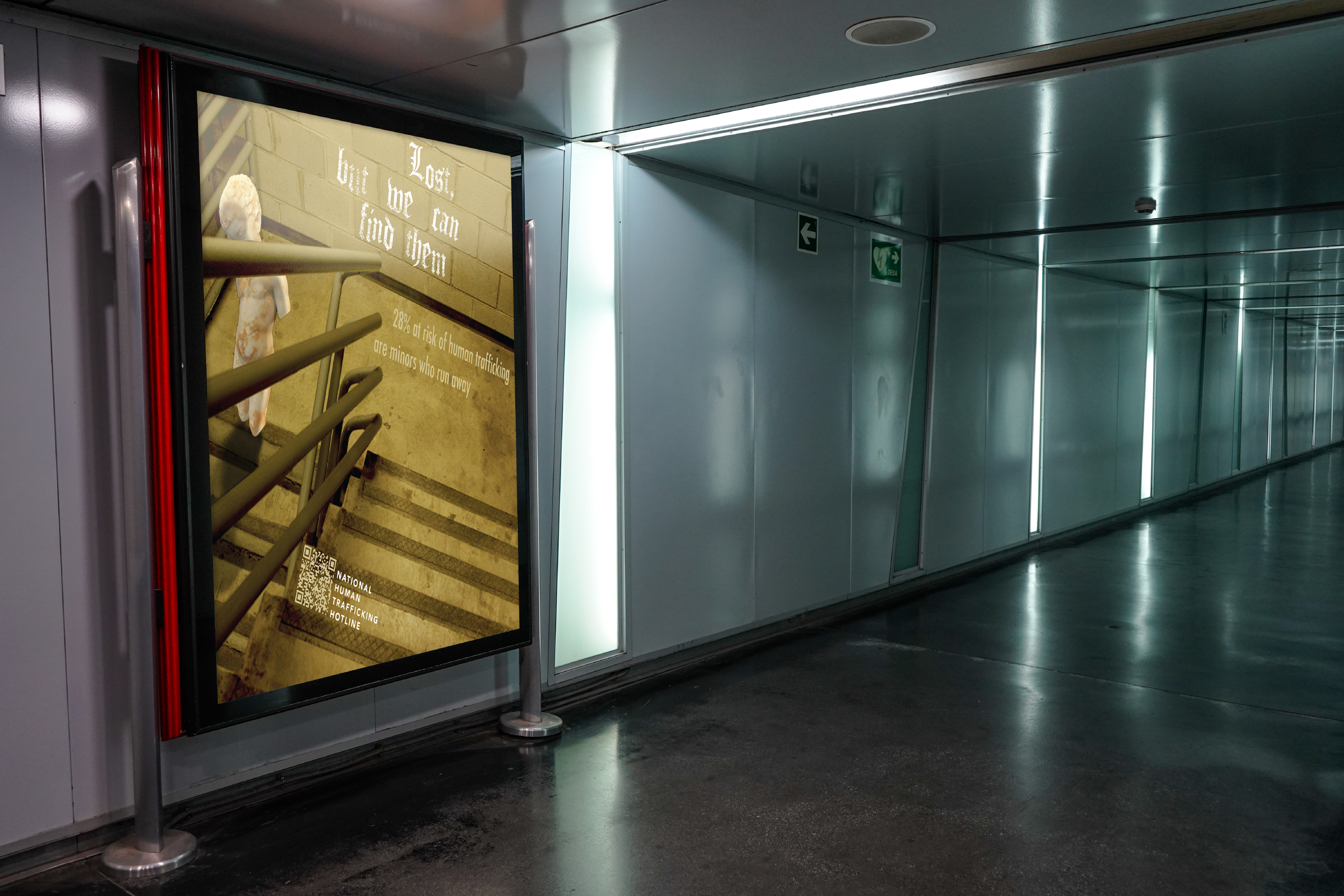 Lost, but We Can Find Them campaign mockup. Adobe Photoshop.