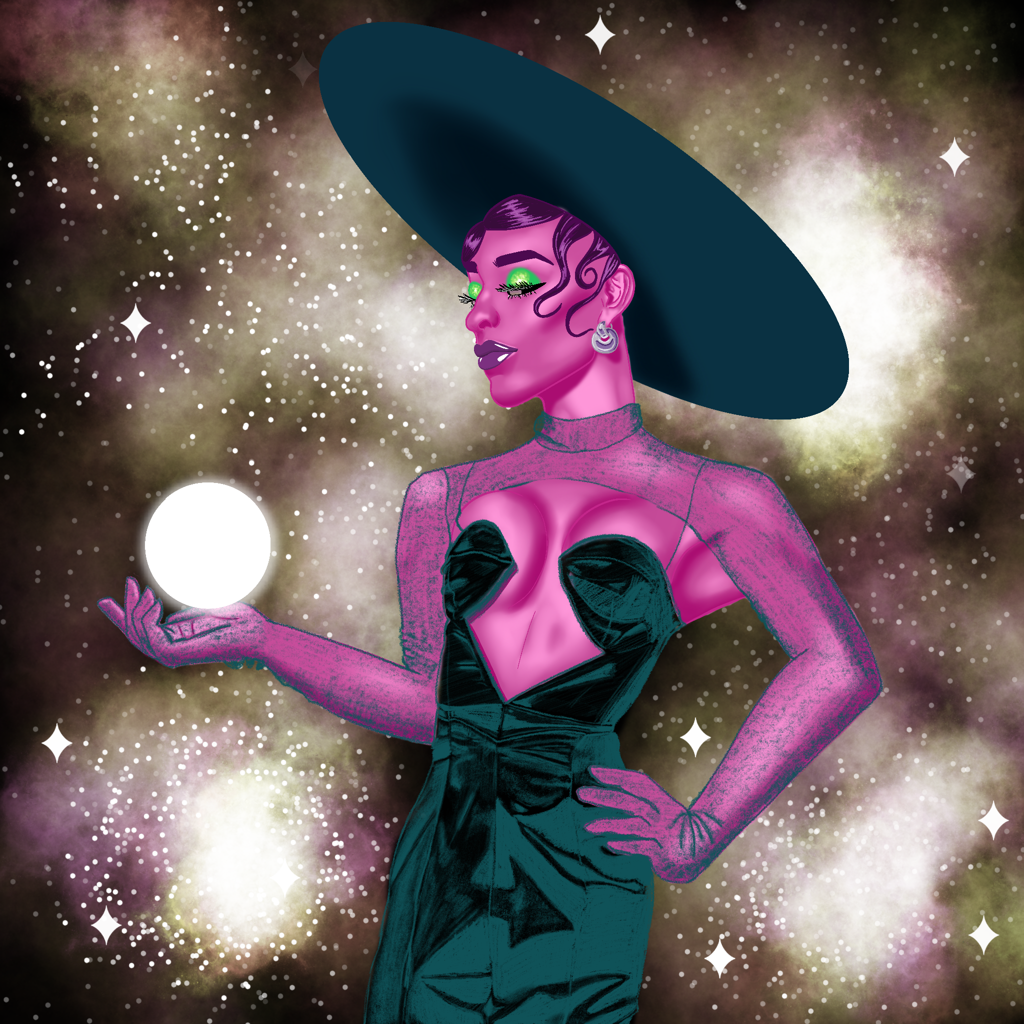 The World is in Your Hands. Inspired by Michaela Jaé Rodriguez. 15x15 in Procreate.