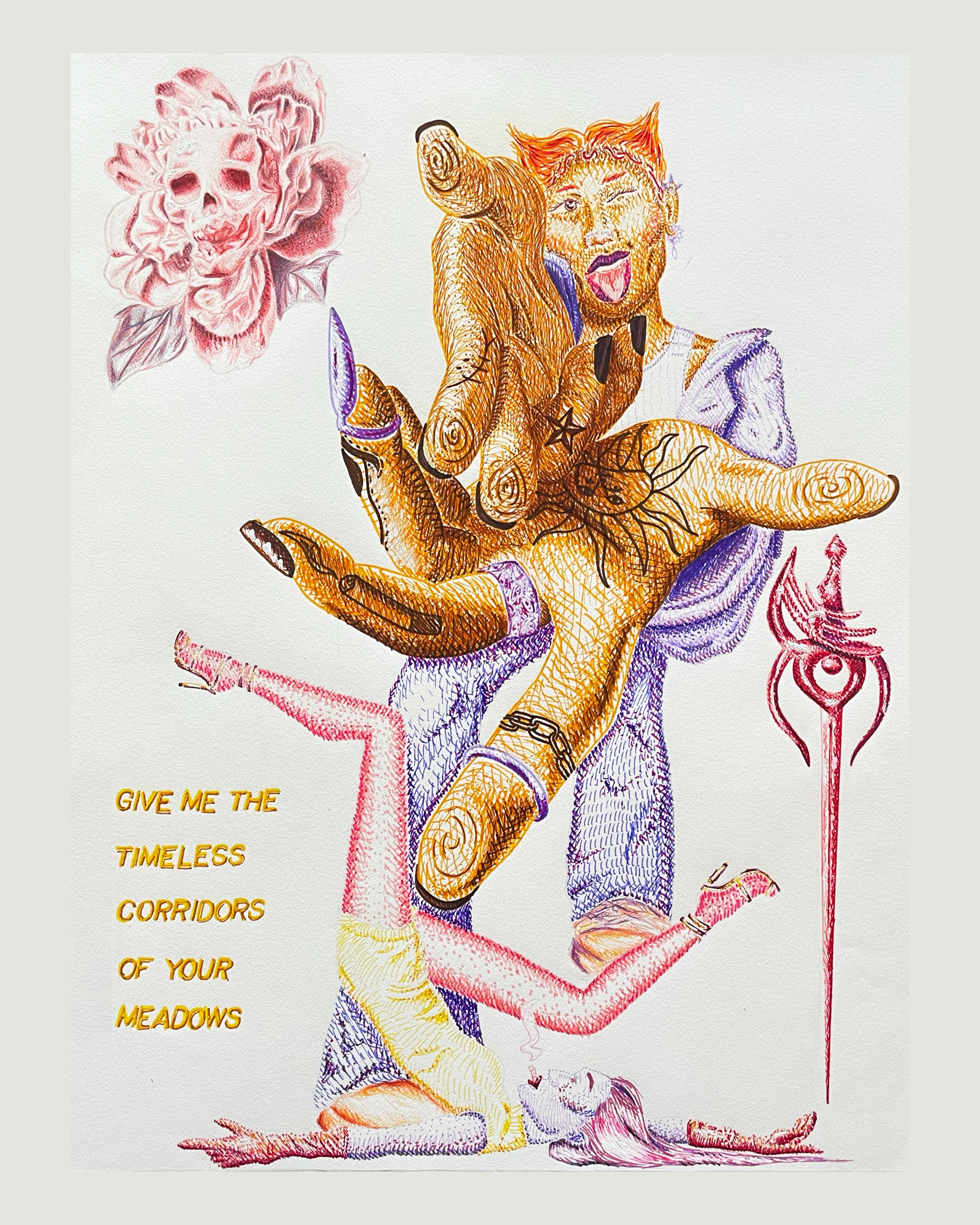 My Ode to You, felt tip pens, graphite, and color pencil on 11x14 strathmore drawing paper.