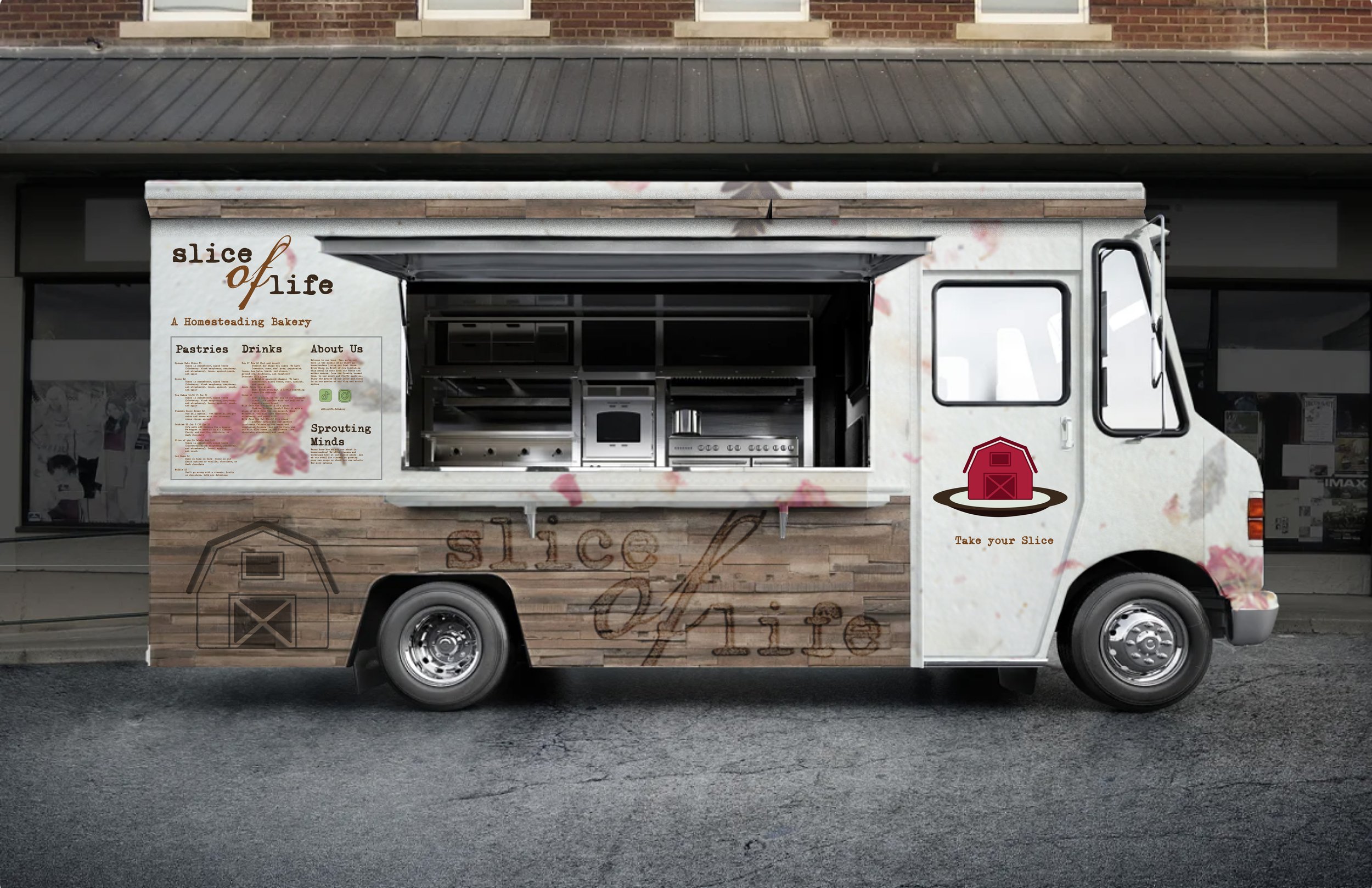 Slice of Life food truck. Done in Photoshop.