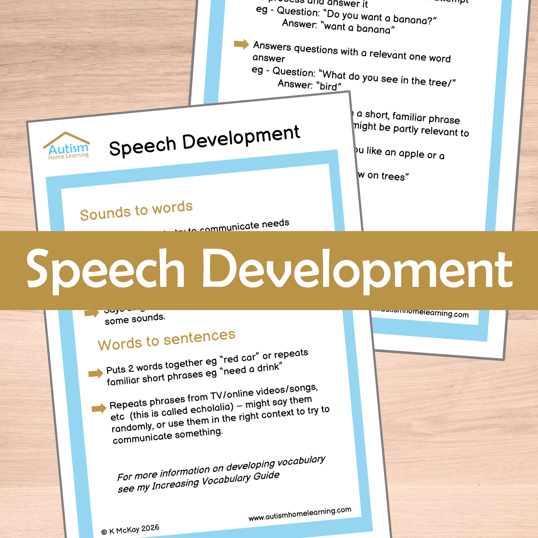 Speech Development Progression Guide