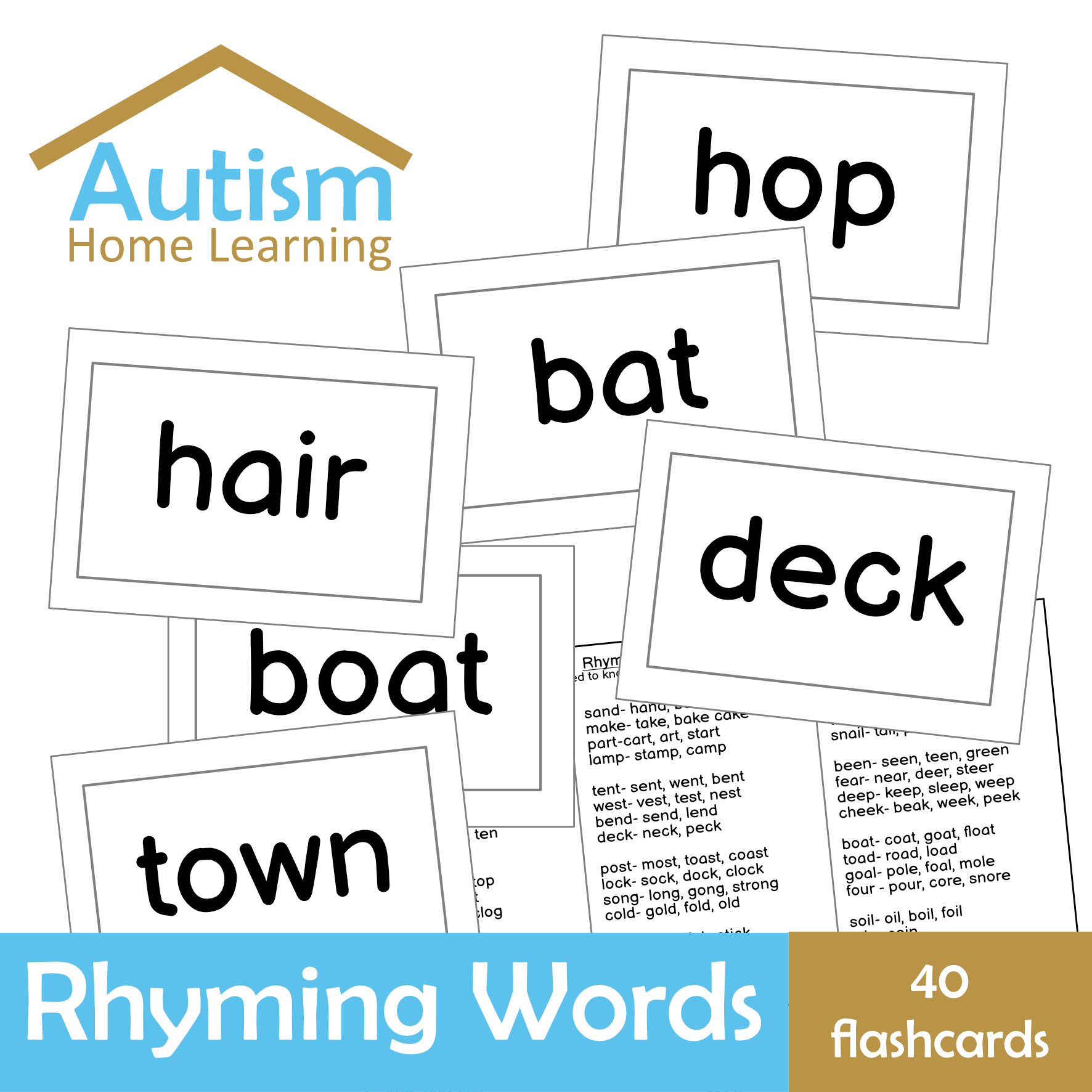 Rhyming Words Flashcards + Activity Ideas
