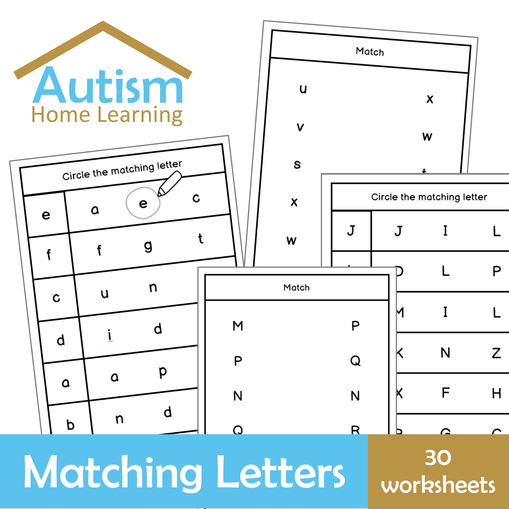 Alphabet Matching Letters Worksheets