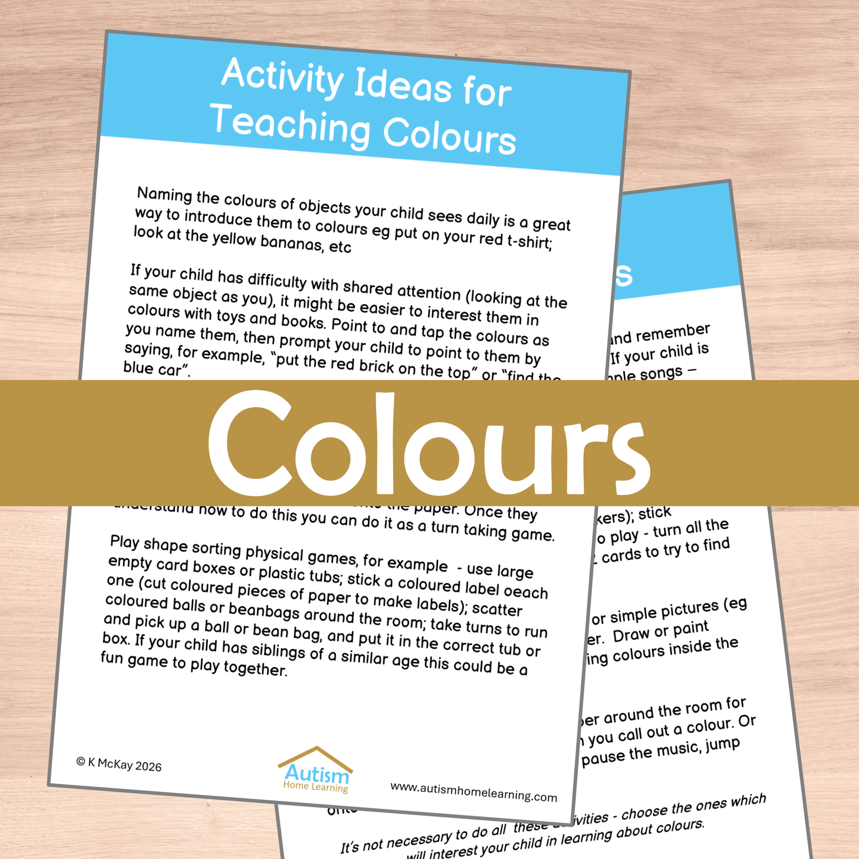 Teaching Colours - Activity Ideas