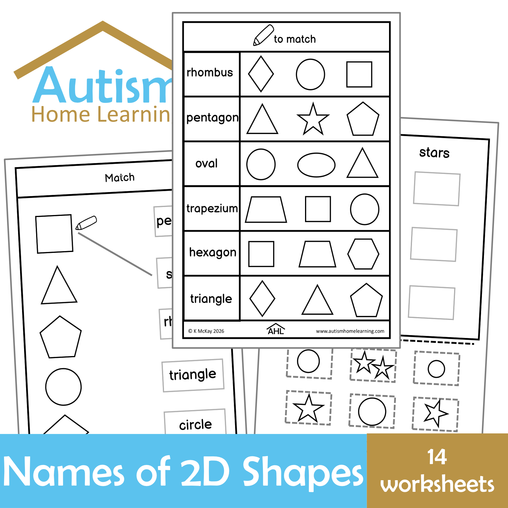 Names of 2D Shapes Worksheets