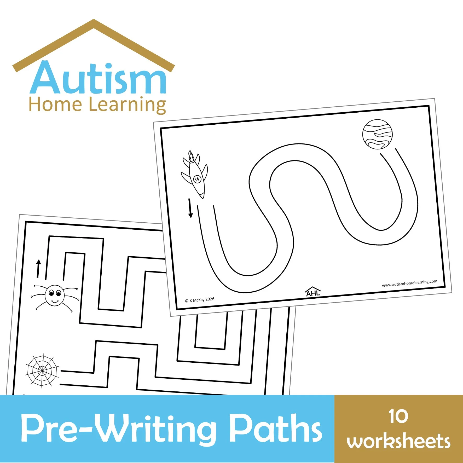 Pre-Writing Skills Paths Worksheets
