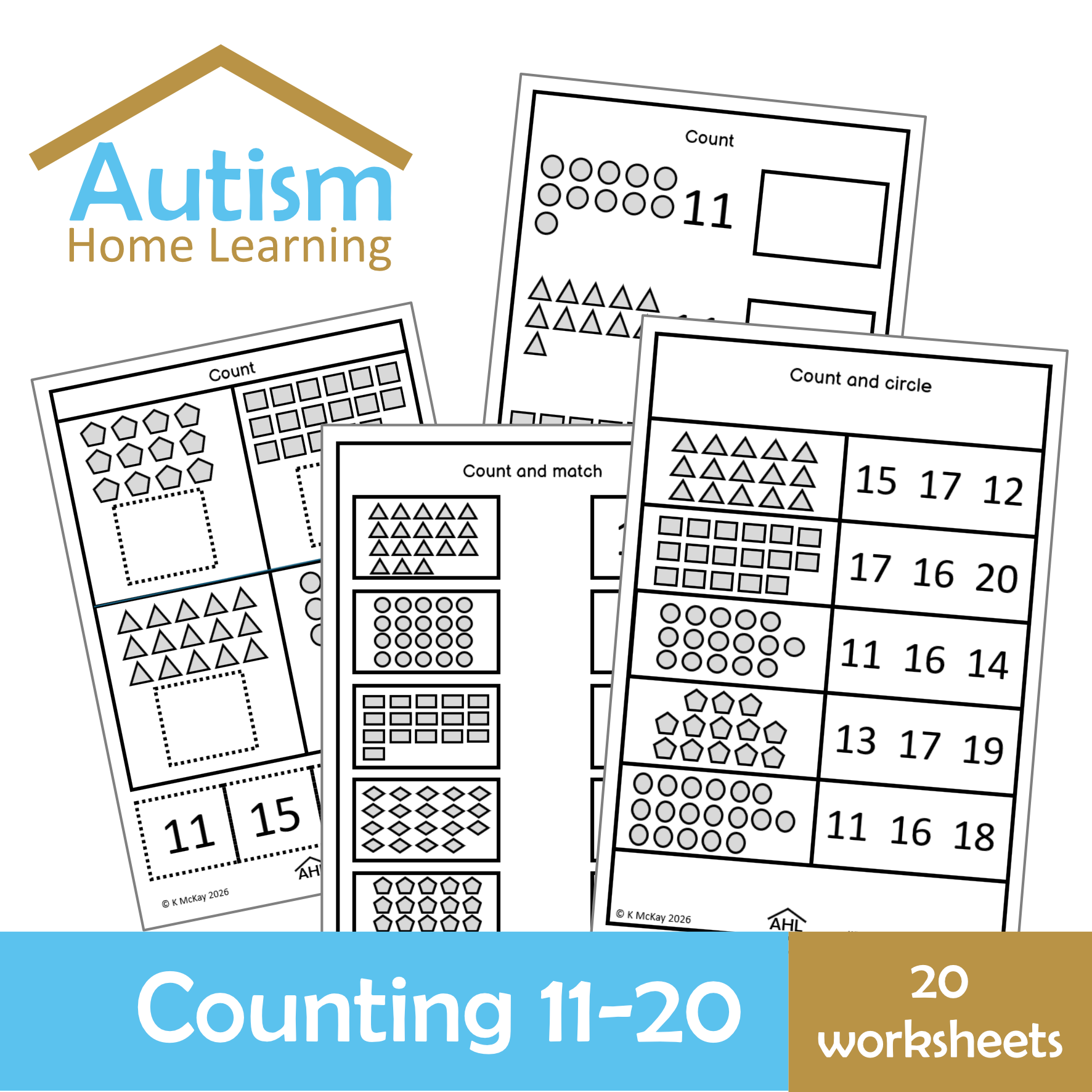 Count 11-20 Worksheets