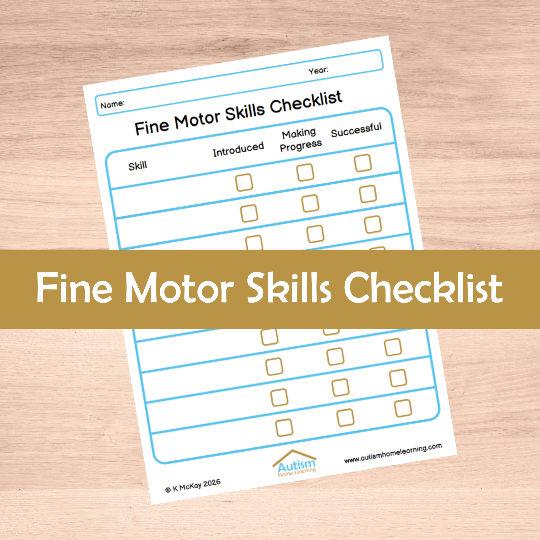 Fine Motor Skills Checklist